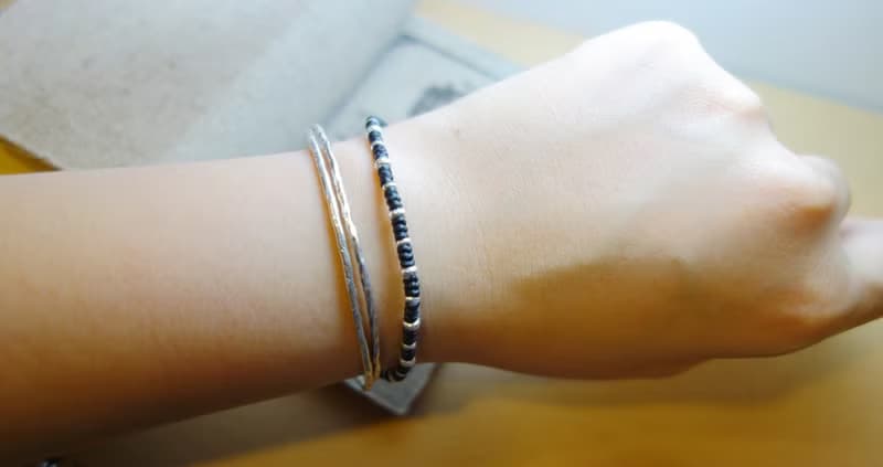 ~米+熊~ 套圈圈925純銀 蠶絲蠟線 編織細手鍊925 silver bracelet