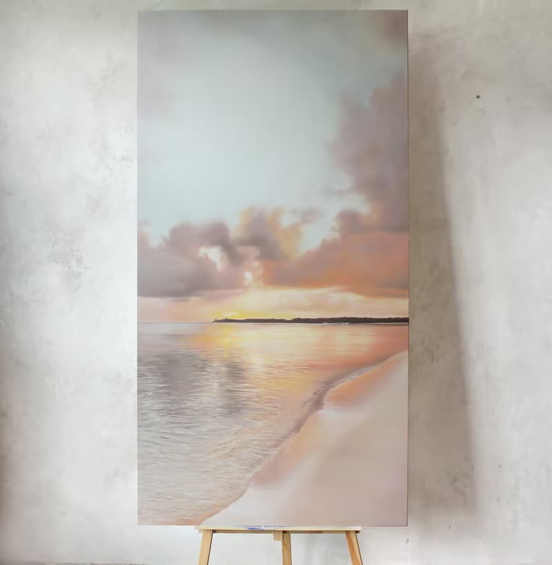 Warm Bedroom Painting| Marine Painting |Sunset and Ocean Painting| Pink Dreams