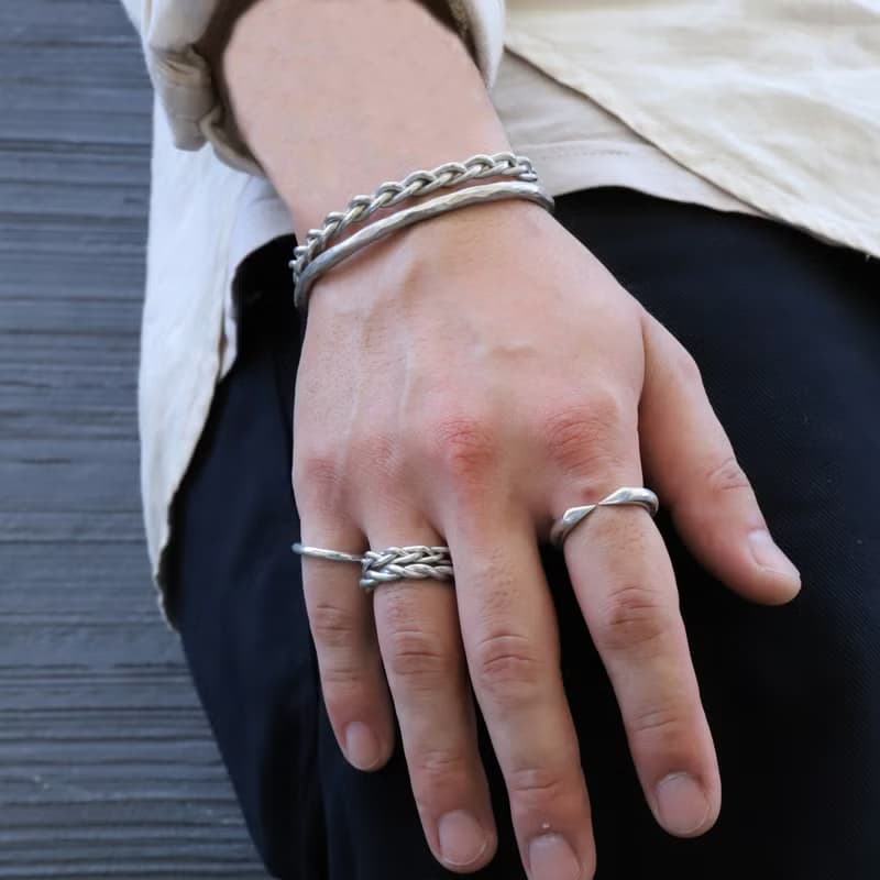 錫×銀環 線錘擊錫環變形