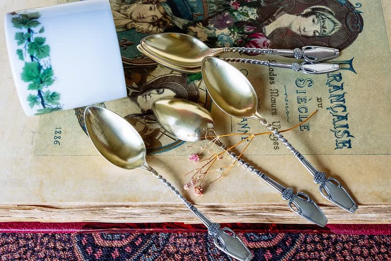 銀鍍金新藝術濃縮咖啡匙 - 西洋古董