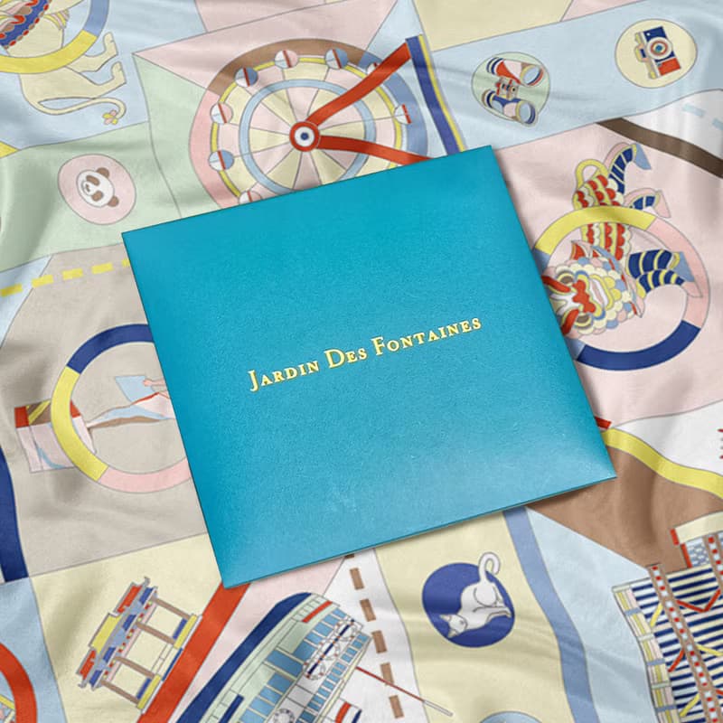 光輝年華大方巾絲巾90厘米 Jardin Des Fontaines