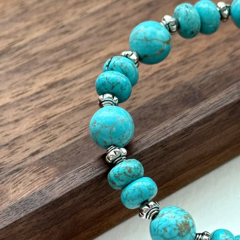 【射手摩羯座|12月生日】藍松石復古鍍銀手鏈 幸運勇氣平安