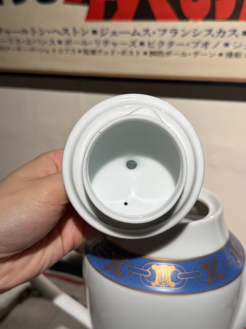 90年代古董茶壺 Celine 凱旋門 金線 陶瓷 西式茶壺 花瓶 禮物