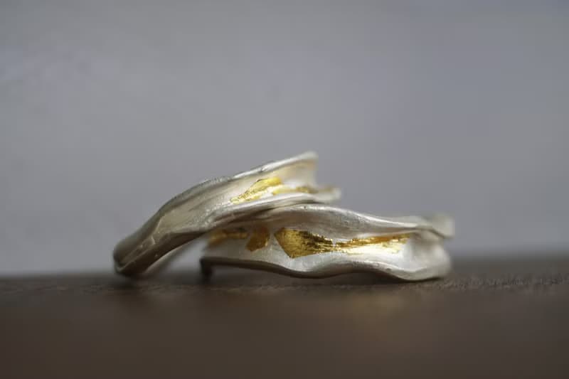 點金戒指 雙色戒指 金光 24k金箔 925純銀