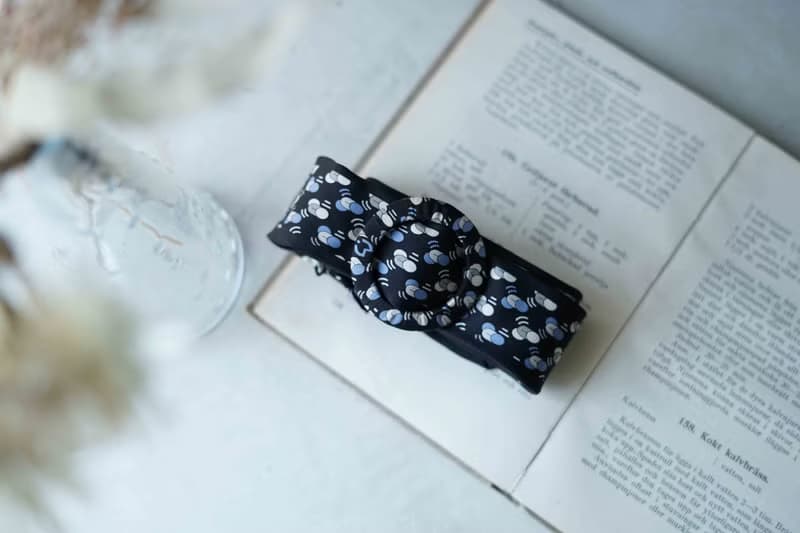 古董領帶改製腰帶-mila schon100%silk-共振-黑-腰帶髮箍組