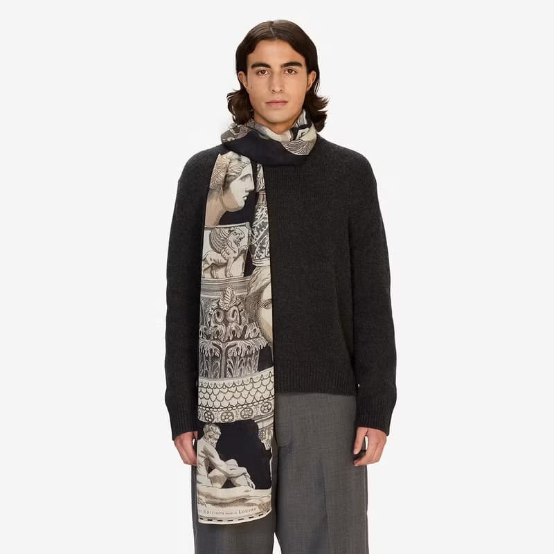 【INOUI EDITIONS】ARCHIVES 羊毛圍巾80 - 黑