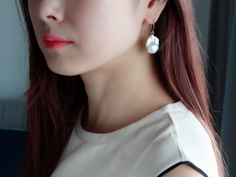14kgf-fire ball pearl pierced earrings /can change to clip-on