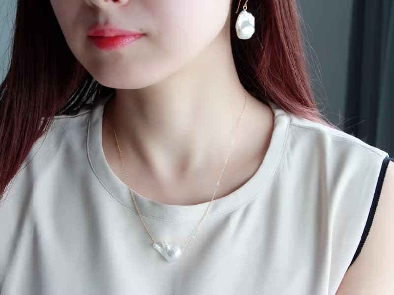 14kgf-fire ball pearl pierced earrings /can change to clip-on