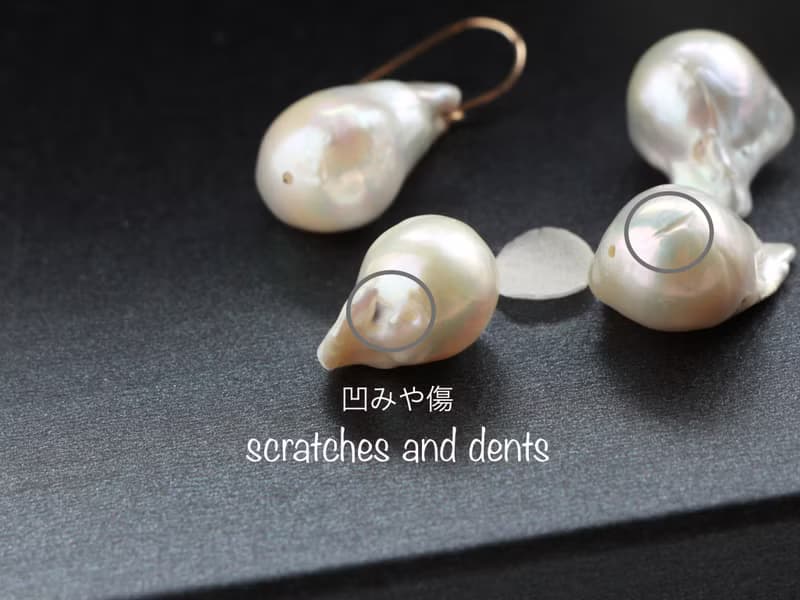 14kgf-fire ball pearl pierced earrings /can change to clip-on