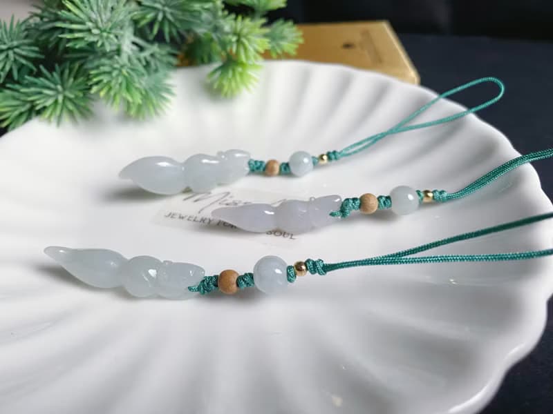 天然緬甸玉 翡翠 財壽 招財 健康 松鼠 包掛 禮物 手機掛