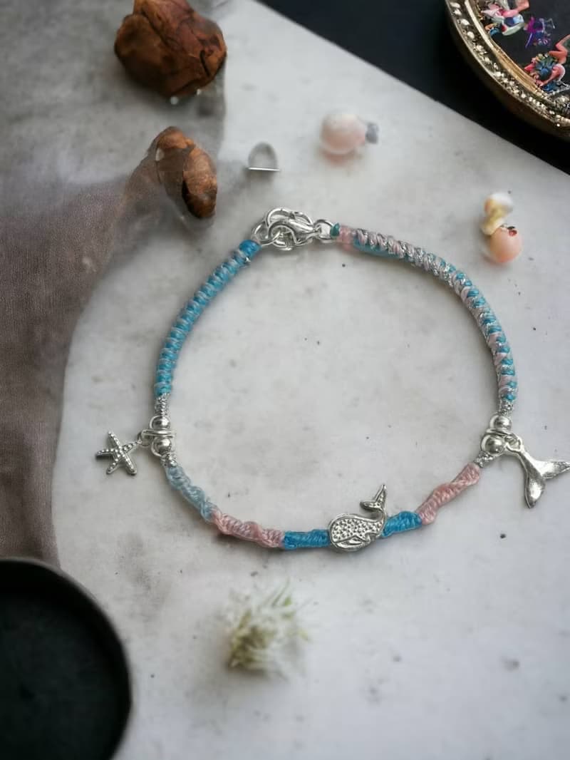 925純銀手鍊 蠶絲蠟線幸運繩