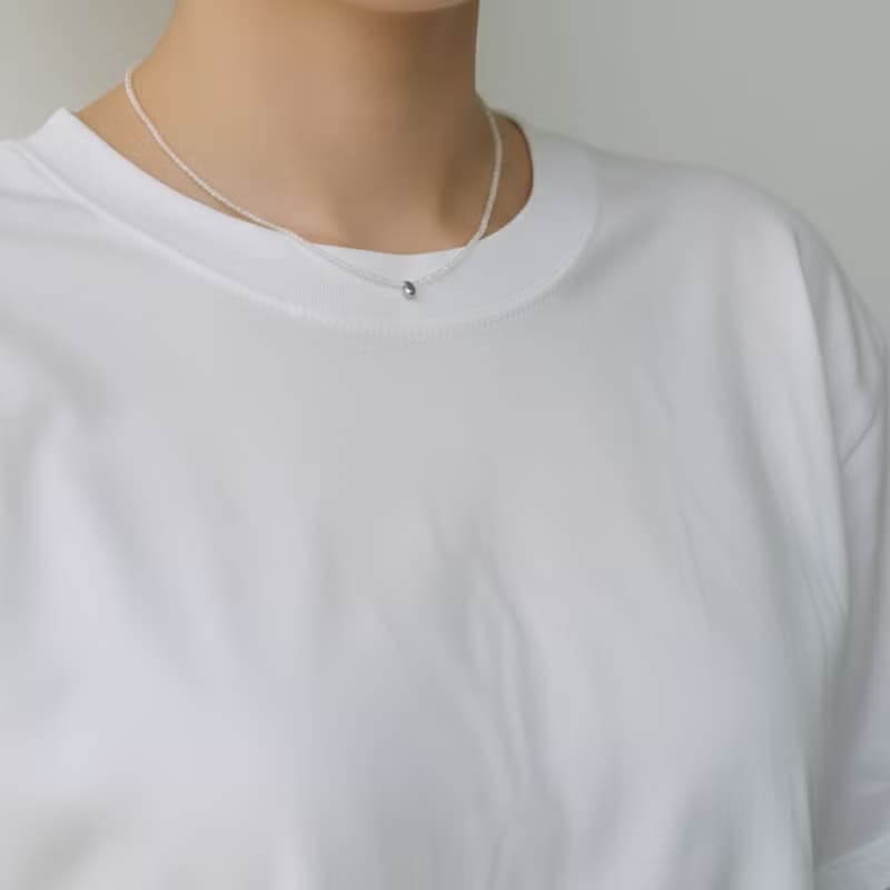 項鍊 銀灰色珍珠 月光石 - 轉機 -