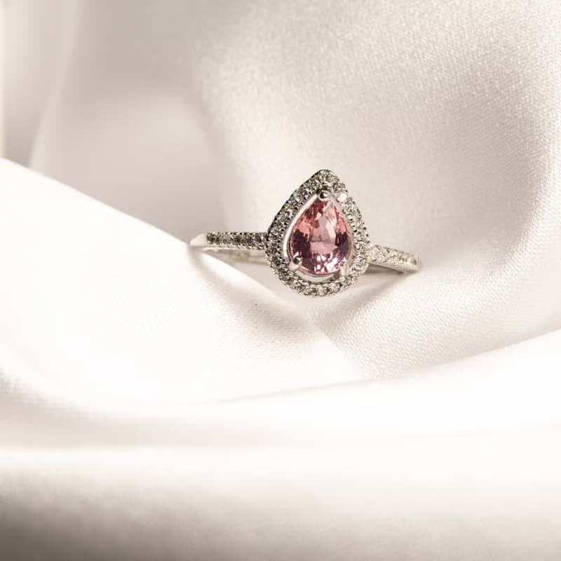 碧璽 10月生日石 夏天 純銀戒指