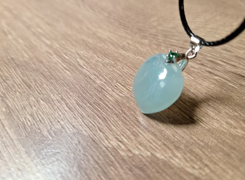 【親翠】天然翡翠 湖水藍大蘋果s925銀項鍊 包容款