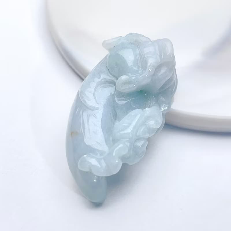 【招財神獸】冰糯翡翠貔貅吊飾 | 天然緬甸玉翡翠A貨