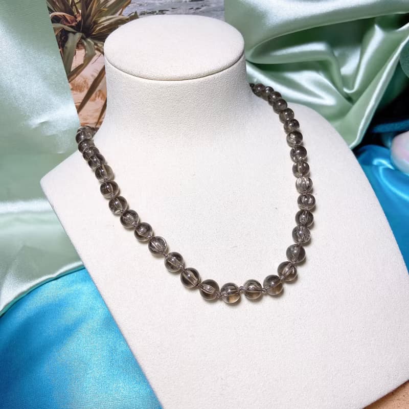 【西洋古董飾品】TRIFARI 質感透深棕色澤 圓珠 項鍊