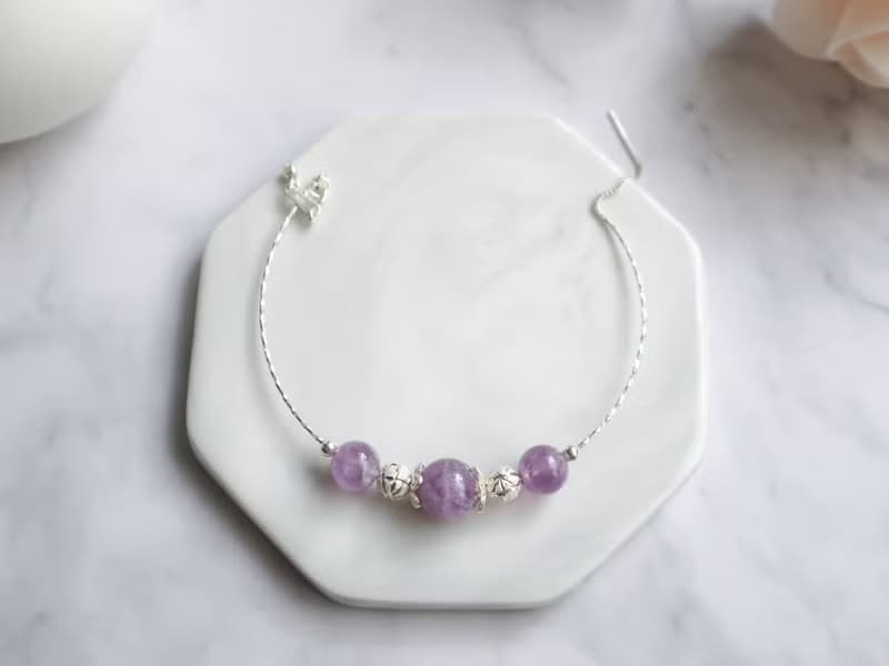 【Amethyst Series】原創DIY手環 薰衣草紫水晶925純銀手鍊