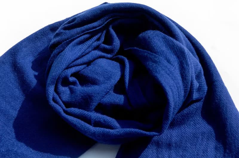 喀什米爾Cashmere/羊絨圍巾/純羊毛圍巾披巾/戒指絨披肩-藍色深海