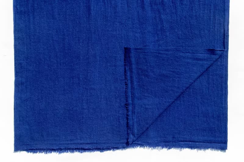 喀什米爾Cashmere/羊絨圍巾/純羊毛圍巾披巾/戒指絨披肩-藍色深海