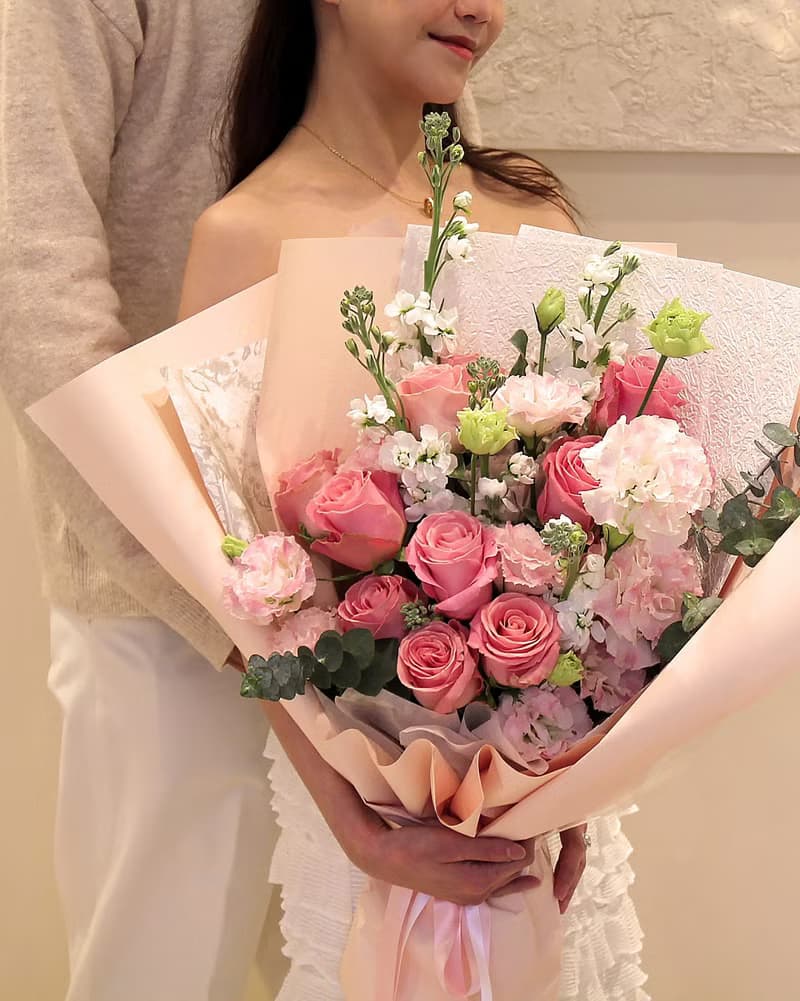 Love Story  奢華粉紅玫瑰花束 (大) 情人節送禮推薦