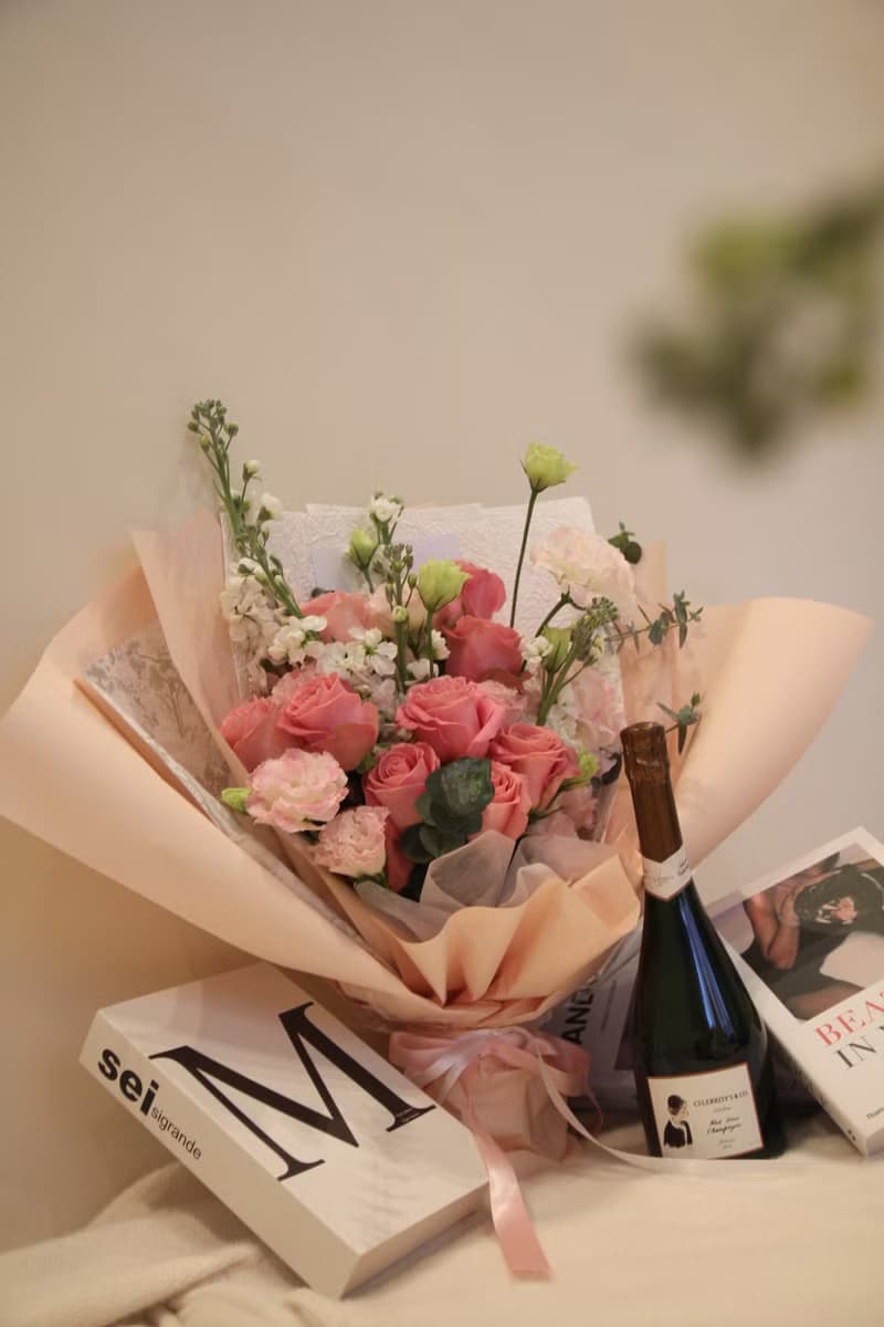 Love Story  奢華粉紅玫瑰花束 (大) 情人節送禮推薦