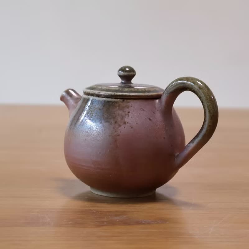 朱泥 柴燒陶手工小茶壺