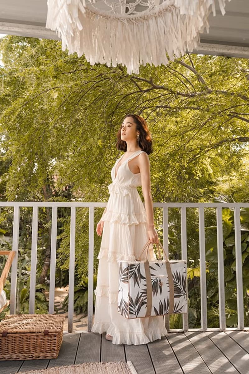 Daydreaming Oversized Canvas Leather Weekender Bag - Limited Wild Prints (Blanc)