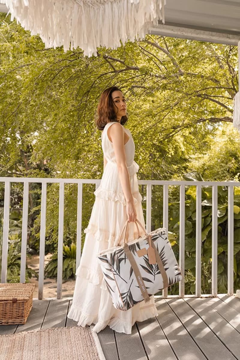 Daydreaming Oversized Canvas Leather Weekender Bag - Limited Wild Prints (Blanc)