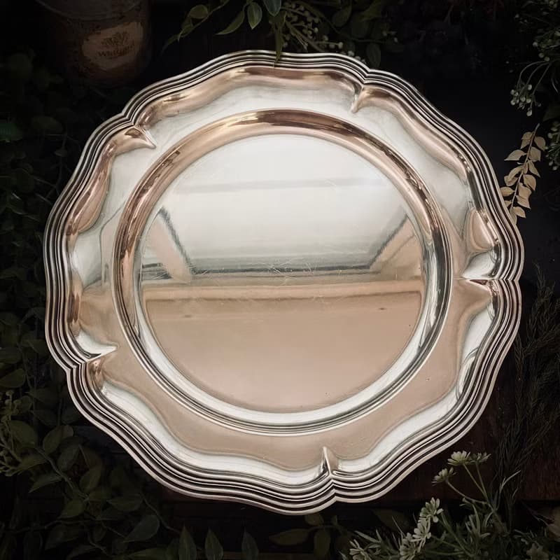 路易十五風格 花型厚鍍銀大盤