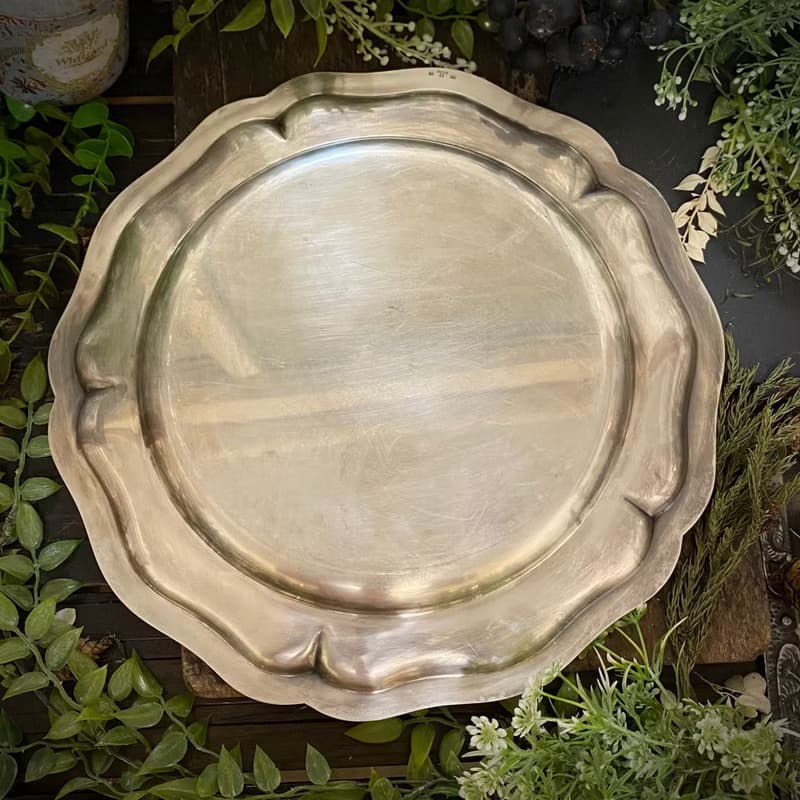 路易十五風格 花型厚鍍銀大盤