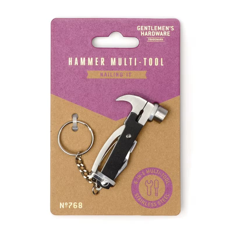 英國Gentlemen's Hardware便攜迷你小鐵鎚多功能鑰匙圈工具組