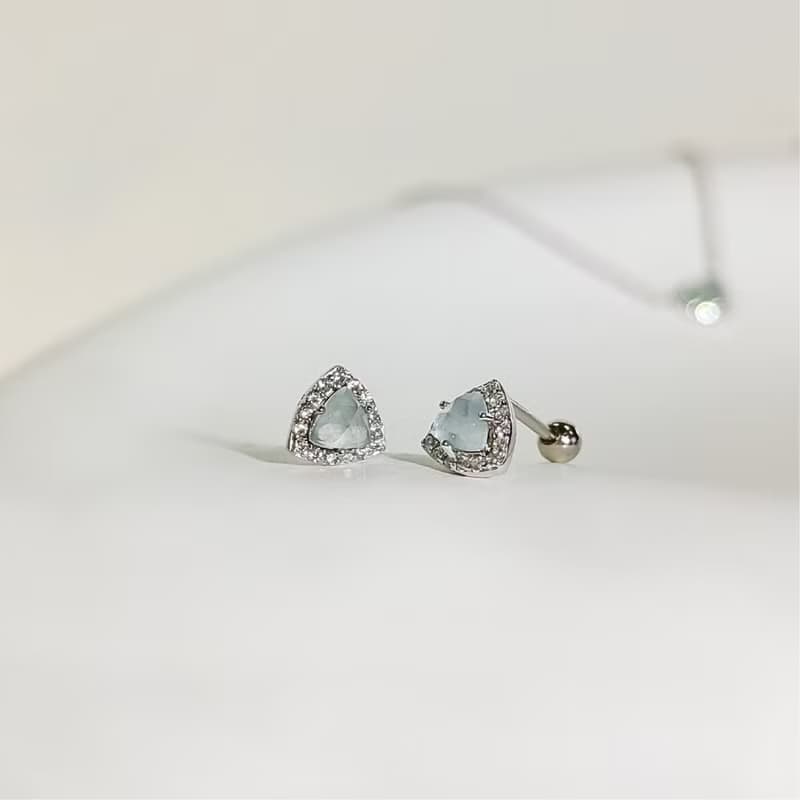 藍玉隨 / 草莓晶【玫瑰鹽檸檬茶】s925純銀 轉珠耳環 || 獨家開版