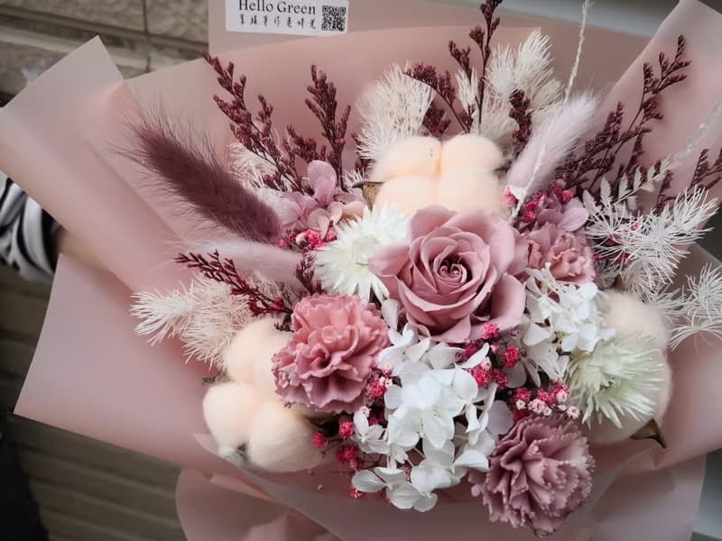 情人節 韓式 永生玫瑰花束 平價 送禮 告白 永生白粉玫瑰 求婚花