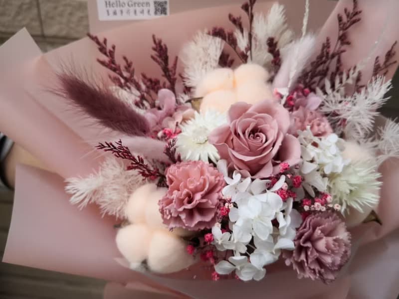 情人節 韓式 永生玫瑰花束 平價 送禮 告白 永生白粉玫瑰 求婚花