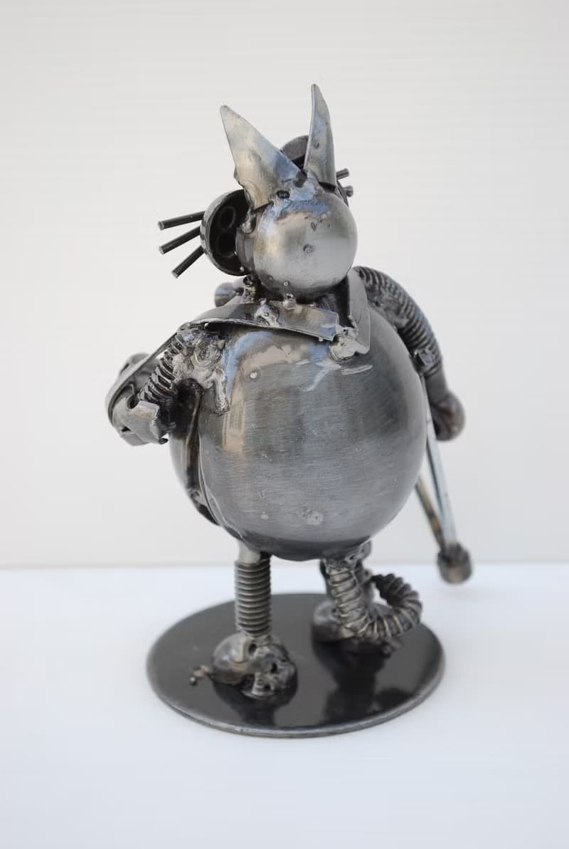 Cat Scrap Metal Sculpture, Gift For Anniversary, Wow Get Well Gift Sculptures