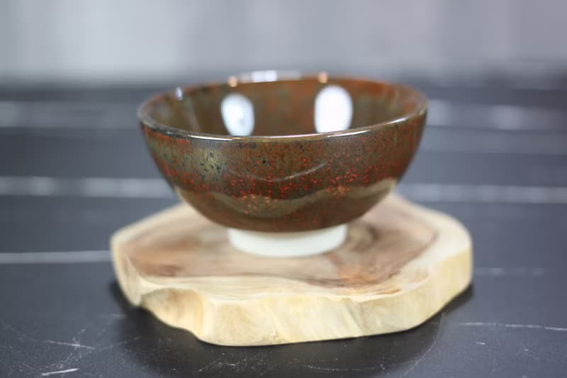 【送禮好物】薇紅 天目釉 圓滿茶杯 鶯歌陶藝名家葉敏祥作品