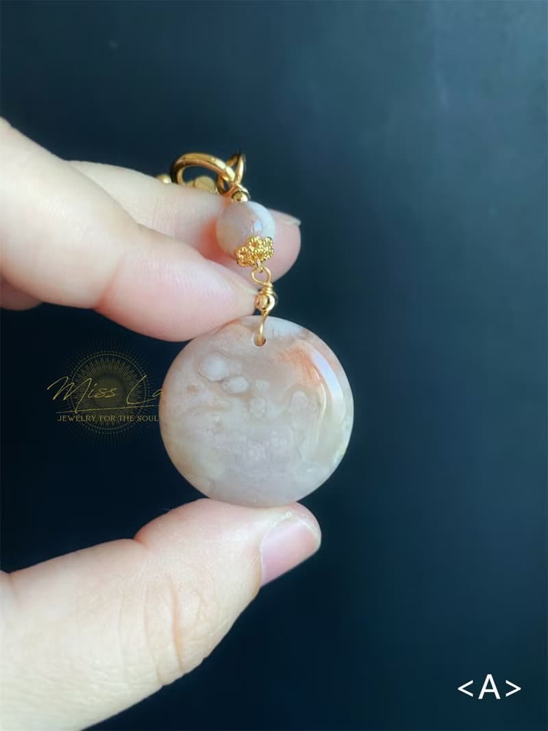 小高貨 櫻花瑪瑙 花型 鑰匙圈 包掛 閨密 天然石 生日禮物
