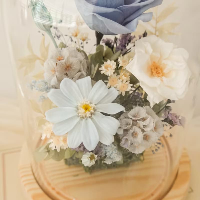 長型玻璃罩盅-天空藍