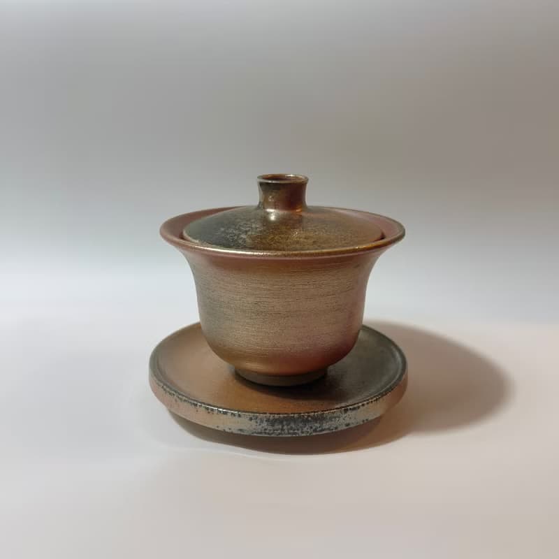 柴燒玫瑰金蓋杯 / 三才杯  / 小平凡手作