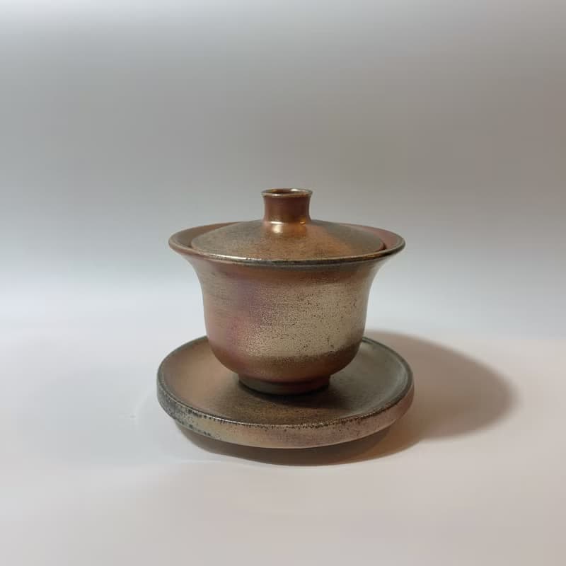 柴燒玫瑰金蓋杯 / 三才杯  / 小平凡手作