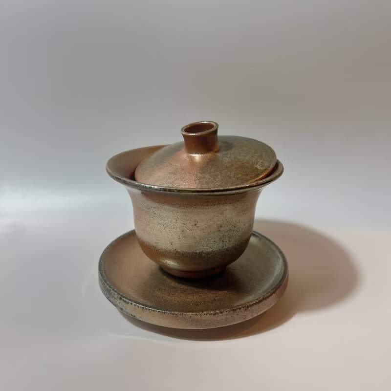 柴燒玫瑰金蓋杯 / 三才杯  / 小平凡手作