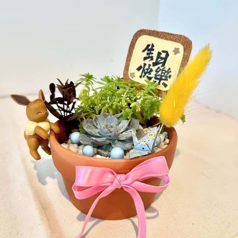 伊布 寶可夢 開幕送禮 多肉組盆 多肉植物 禮品 開幕 創意盆栽