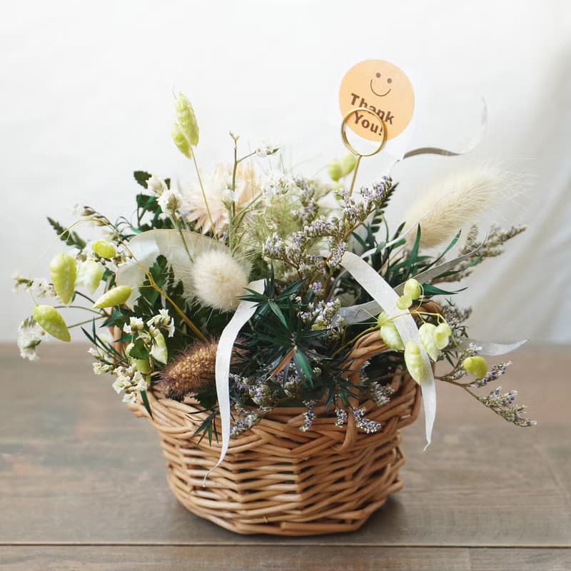 【籐籃系列】自然原野雙耳花籃