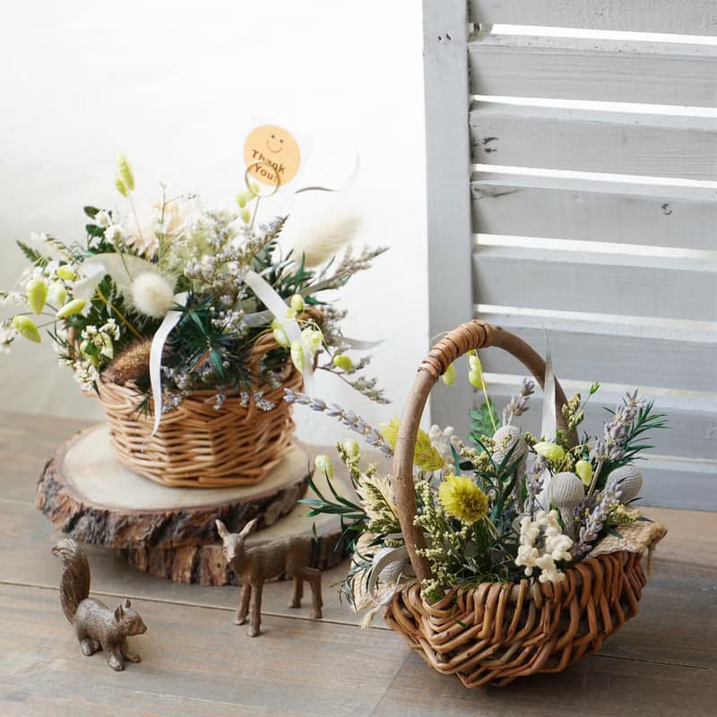 【籐籃系列】自然原野雙耳花籃