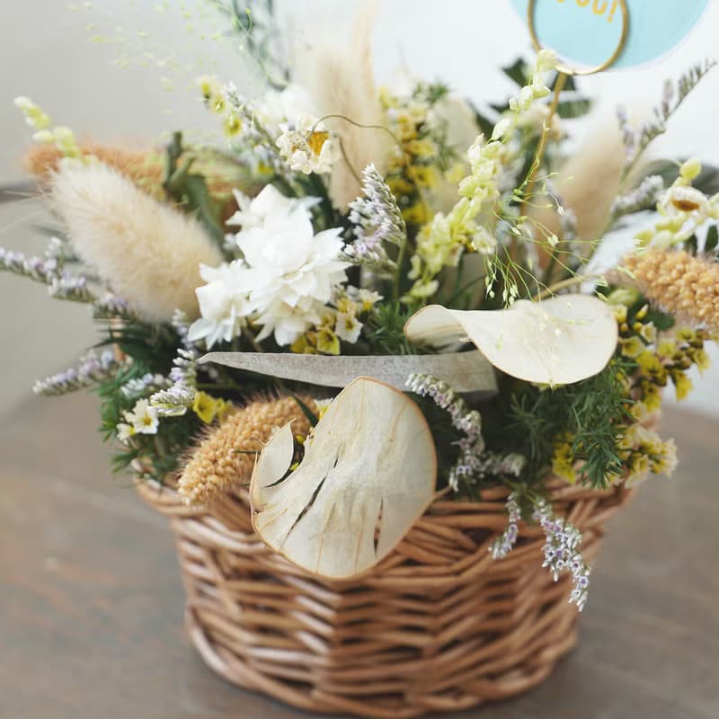 【籐籃系列】自然原野雙耳花籃