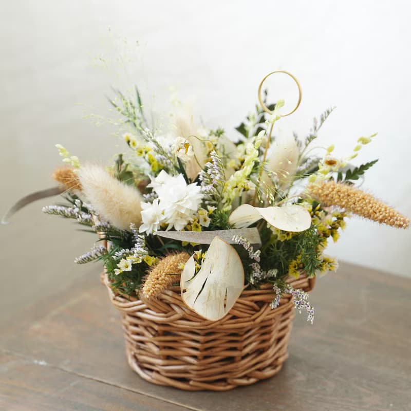 【籐籃系列】自然原野雙耳花籃