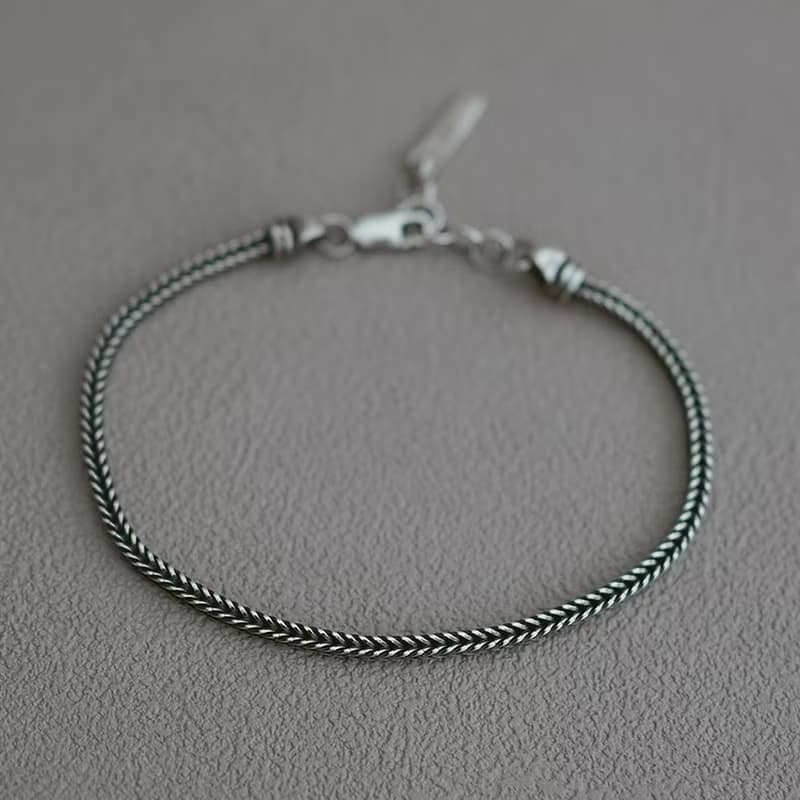 男生純銀手鏈 情侶手鍊| 稻穗純銀手鍊| 中性飾品 七夕情人節禮物