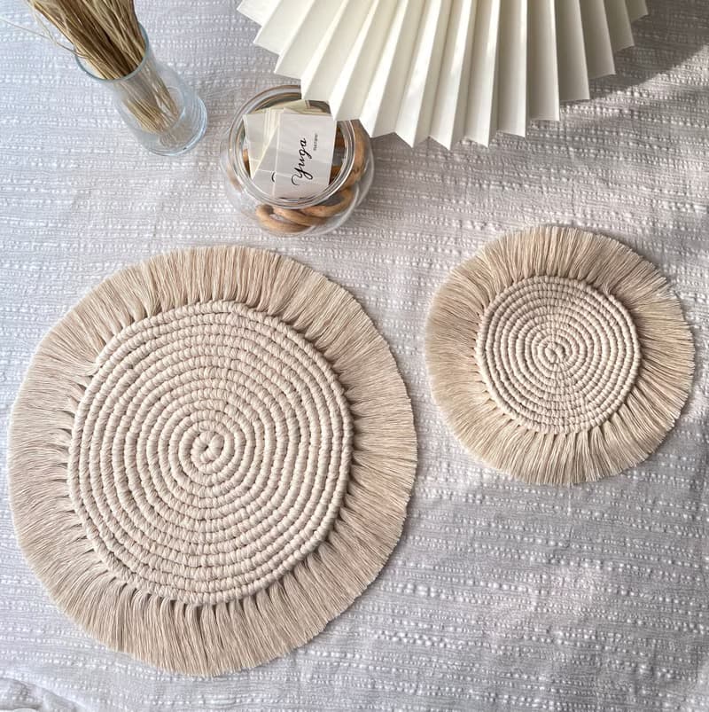 Macrame/北歐INS手工編織杯墊