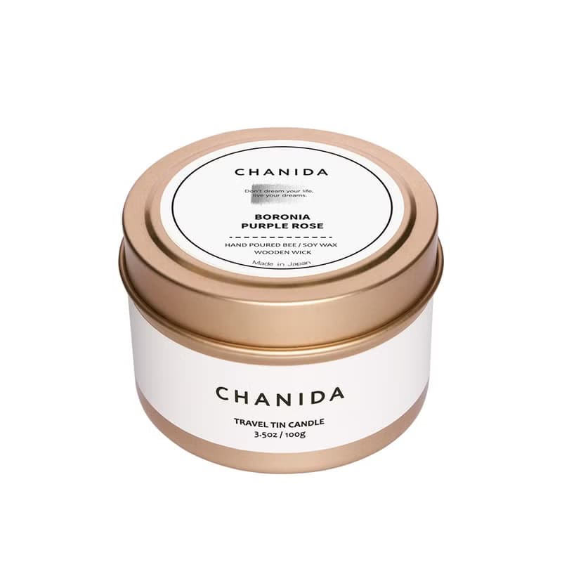CHANIDA/旅行錫罐蠟燭/波羅尼花・紫玫瑰