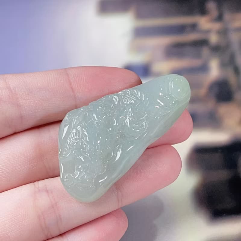 冰種翡翠古龍牌 | 天然緬甸A貨翡翠 | 送禮